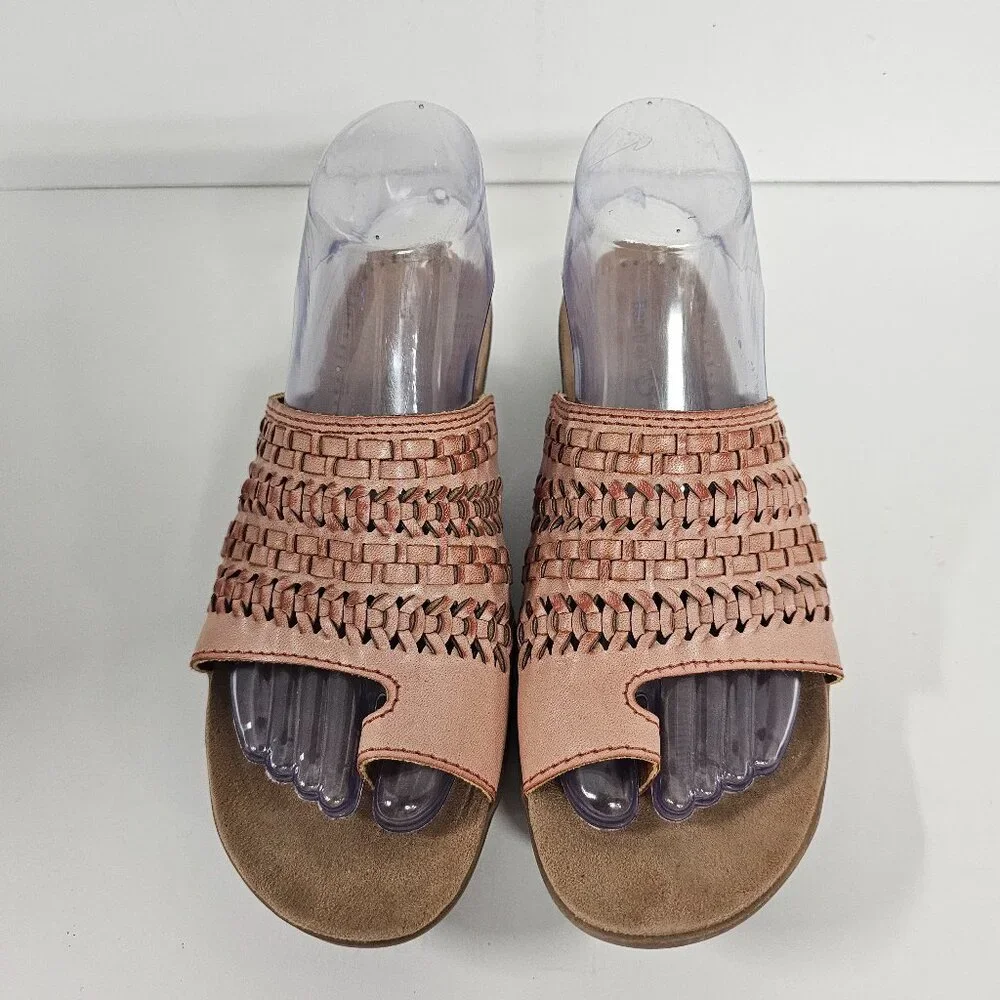 Baretraps Sandals Pink Slide Woven Boho Festival Casual Beach Comfy 7.5